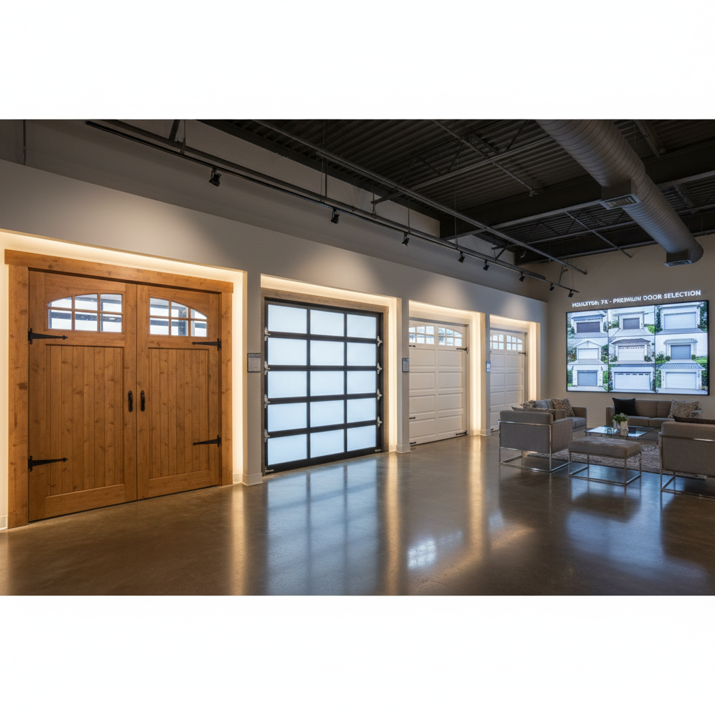Variety of garage door styles available from Lemus Garage Door Services Houston TX