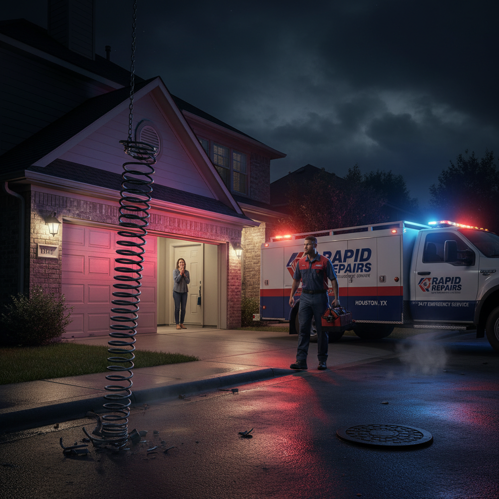 Emergency 24/7 garage door service team in Houston TX by Lemus