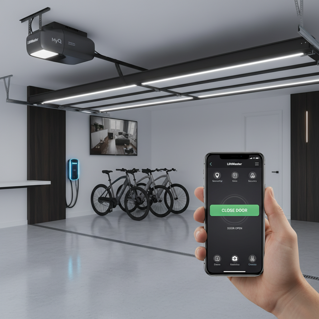 Smart Wi-Fi garage door opener installation in Houston TX by Lemus